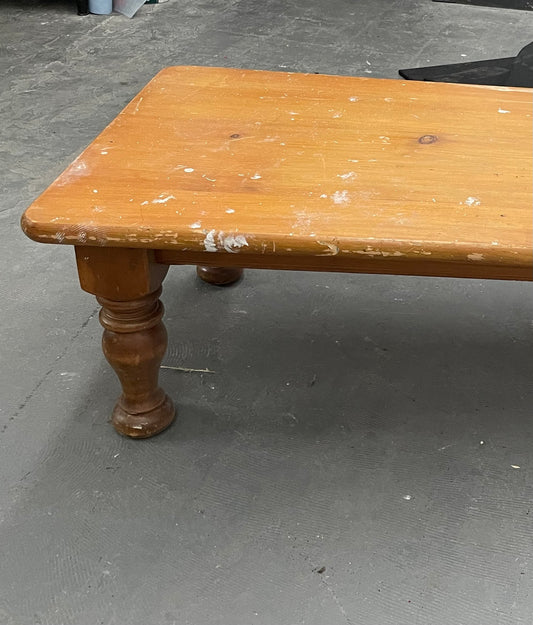 Vintage pine coffee table refurbished and legs painted in dark grey
