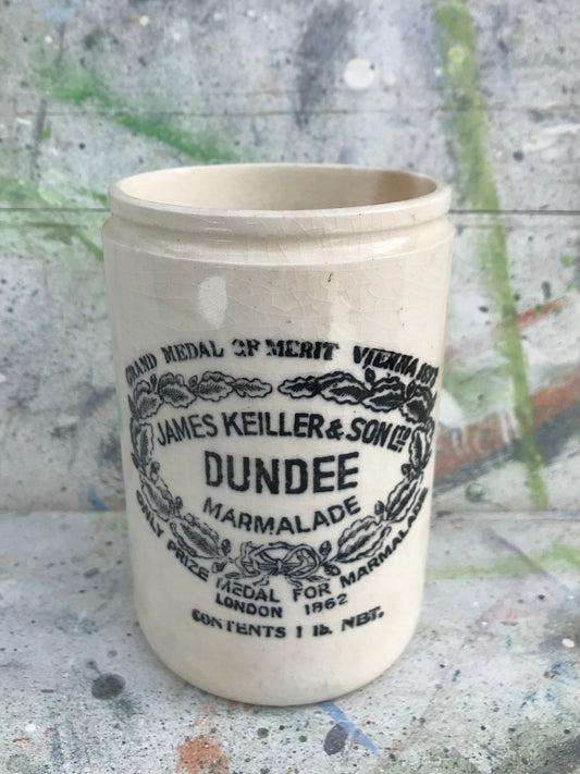 Vintage stoneware utensil pot or vase James Keiller & Son Ltd. Dundee Marmalade.