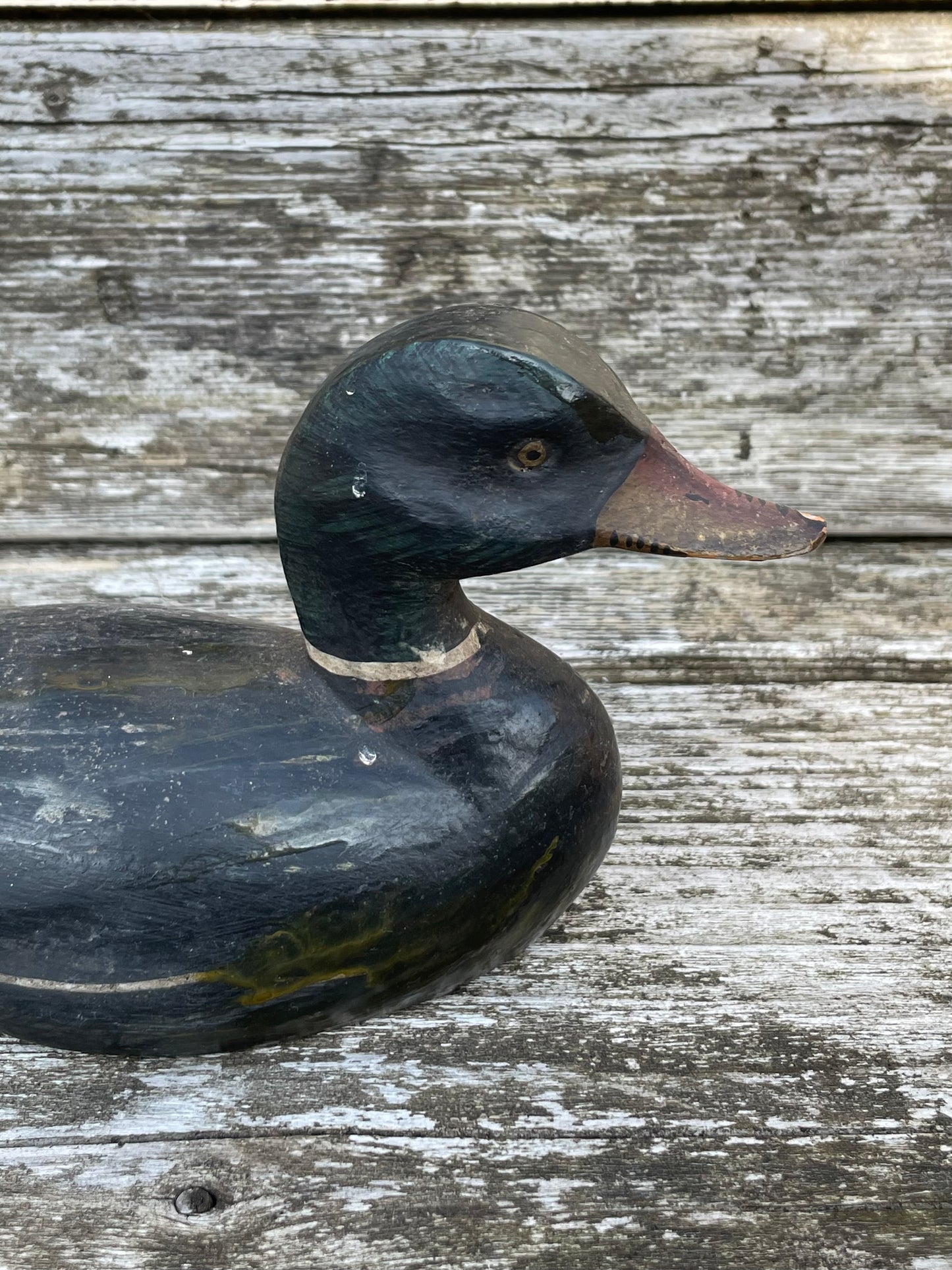 Antique folk art painted decoy duck