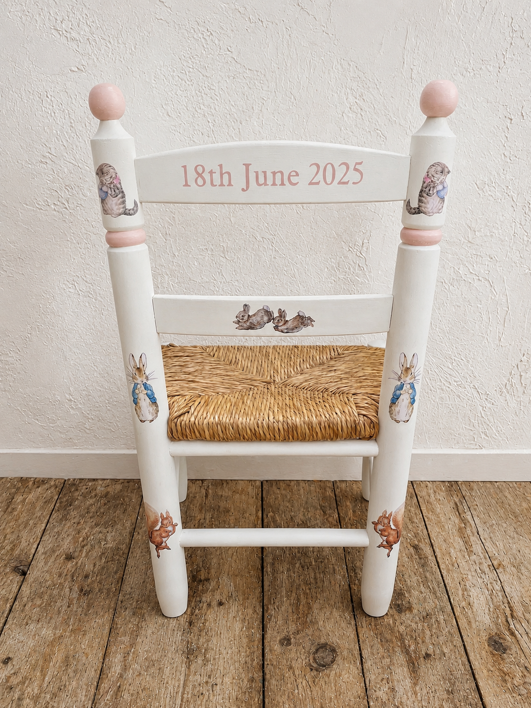 Personalised chair for James beatrix potter theme