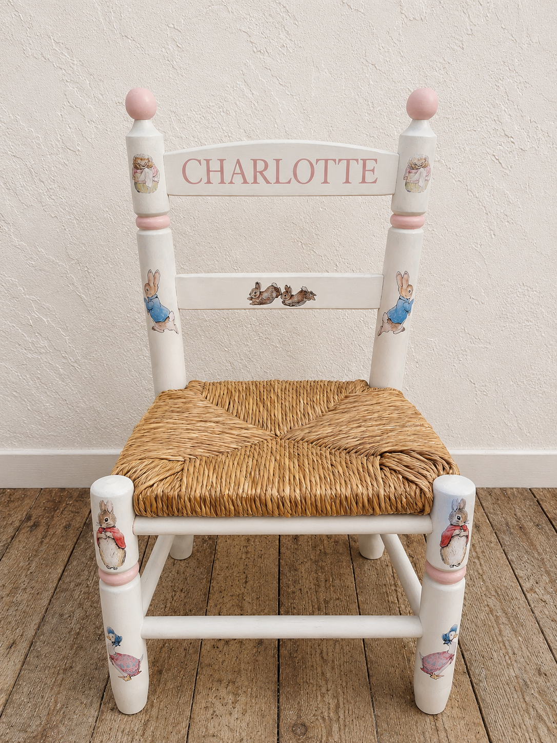 Personalised chair for James beatrix potter theme