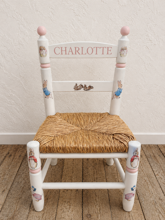 Personalised children's chair - Beatrix Potter theme - made to order