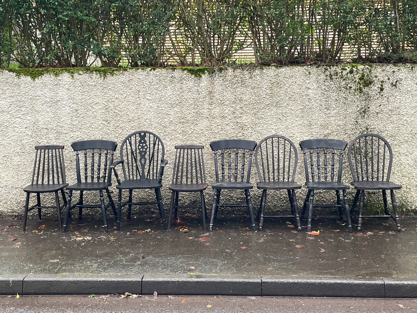 Handpainted Mismatched vintage dining chairs painted in your choice of `Little Greene colours