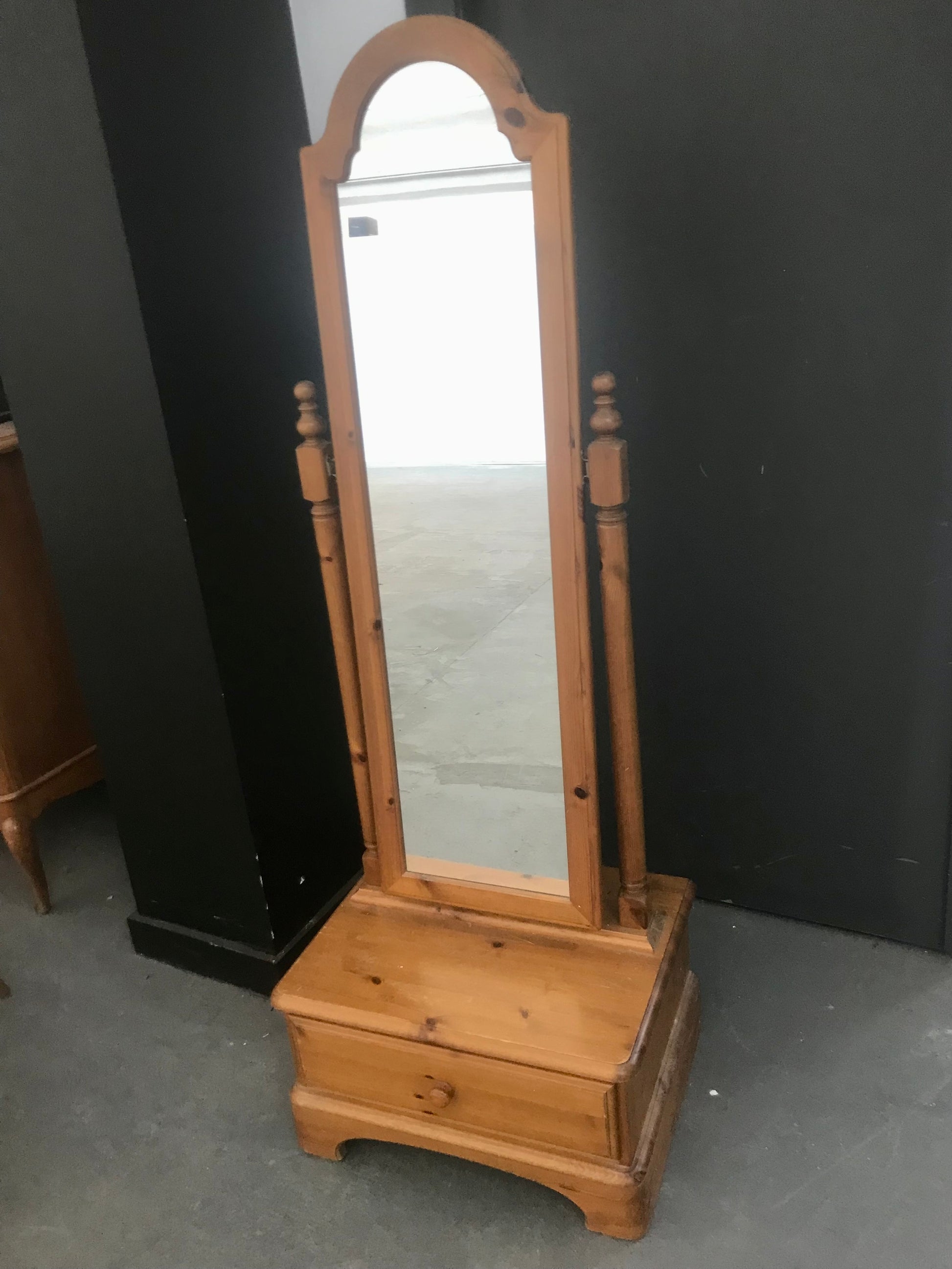 Vintage ducal pine cheval full length mirror