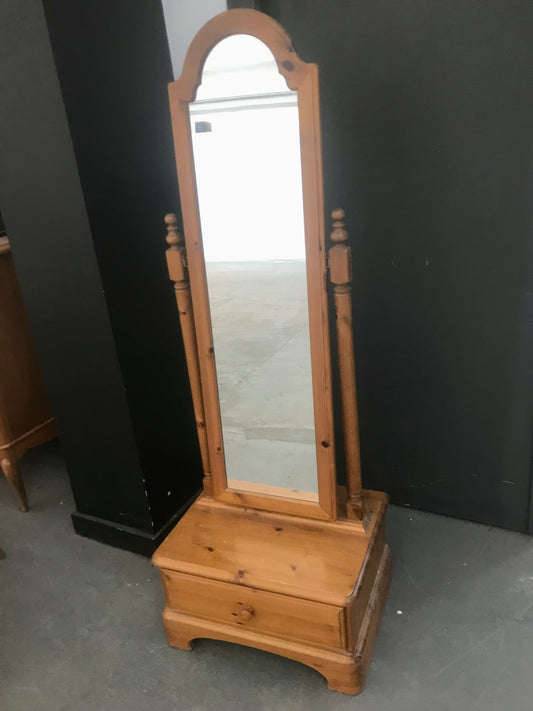 Vintage ducal pine cheval full length mirror