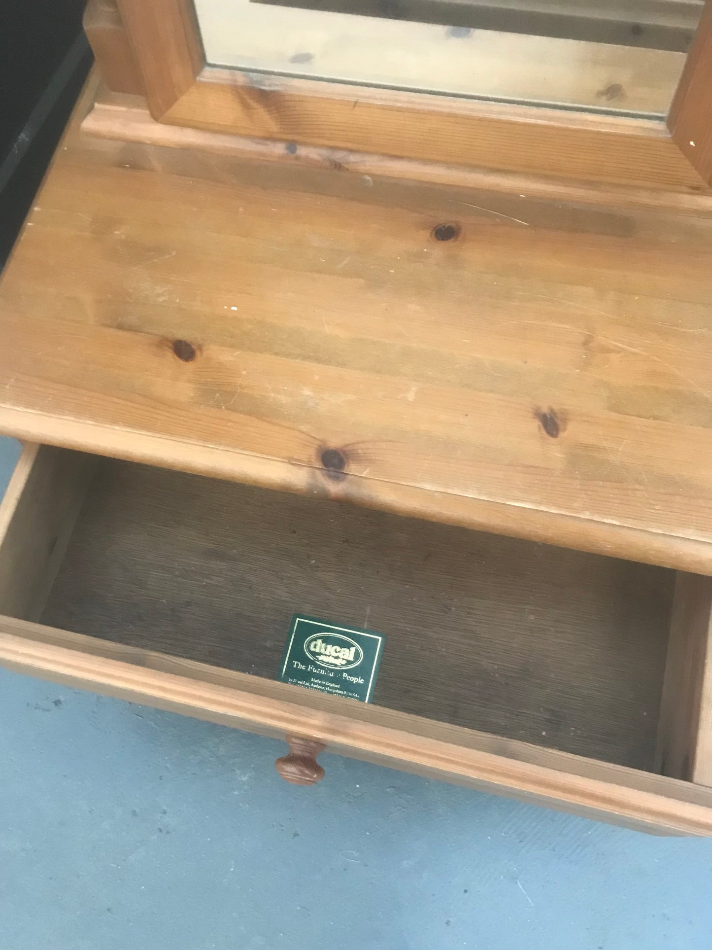 Vintage ducal pine cheval full length mirror