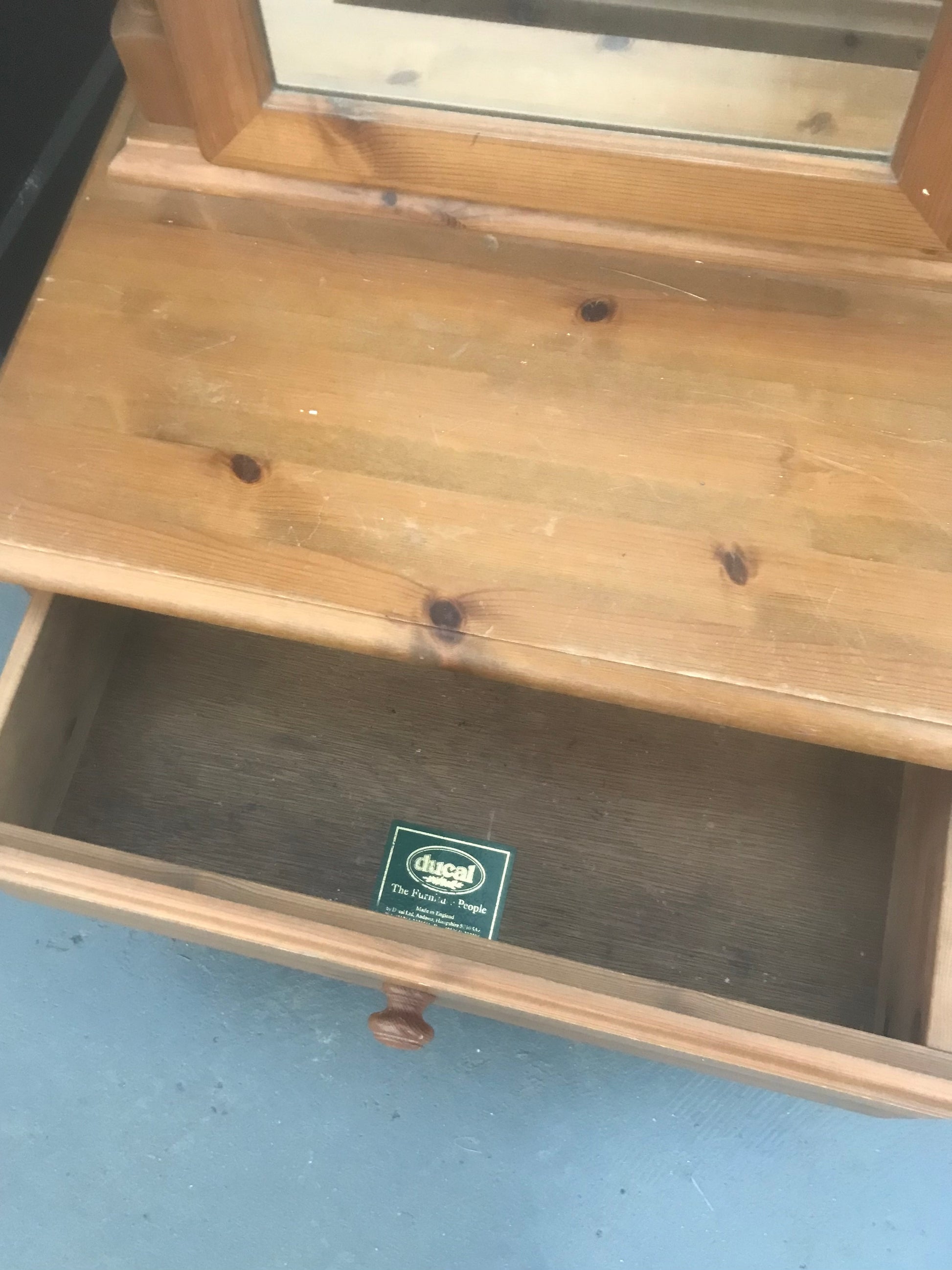 Vintage ducal pine cheval full length mirror