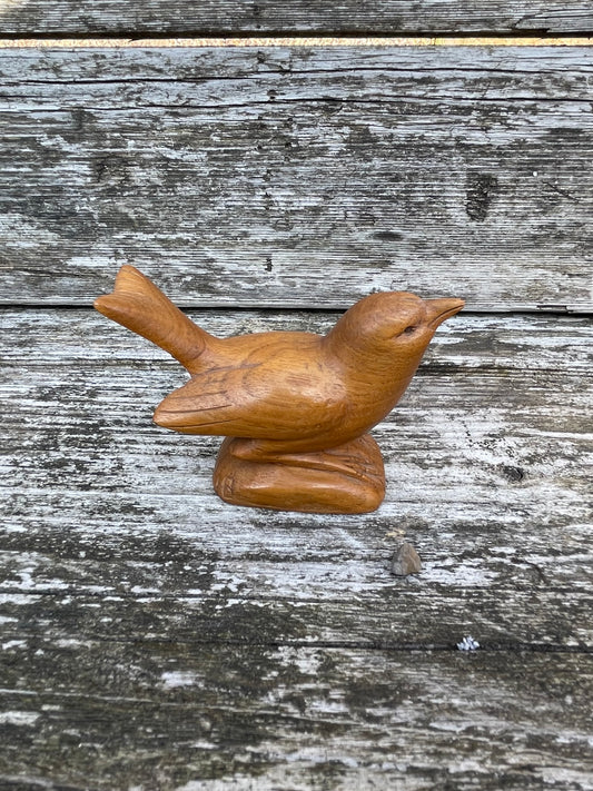 Vintage wooden bird figurine / ornament