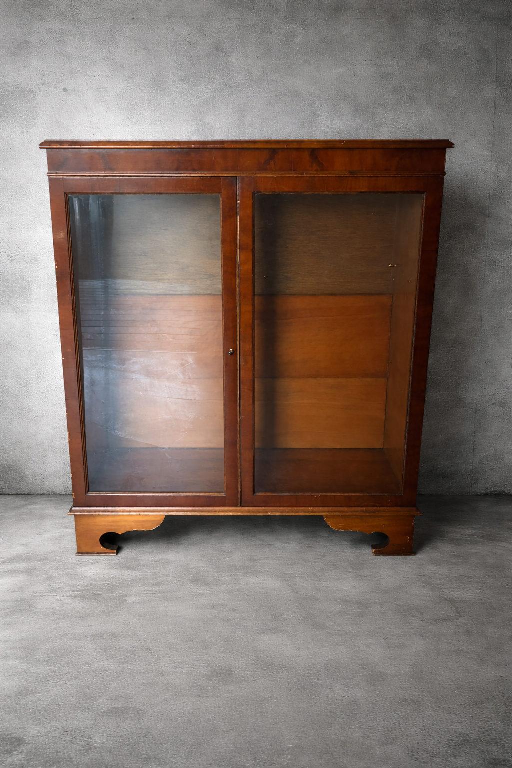 Vintage glass fronted book case available for painting