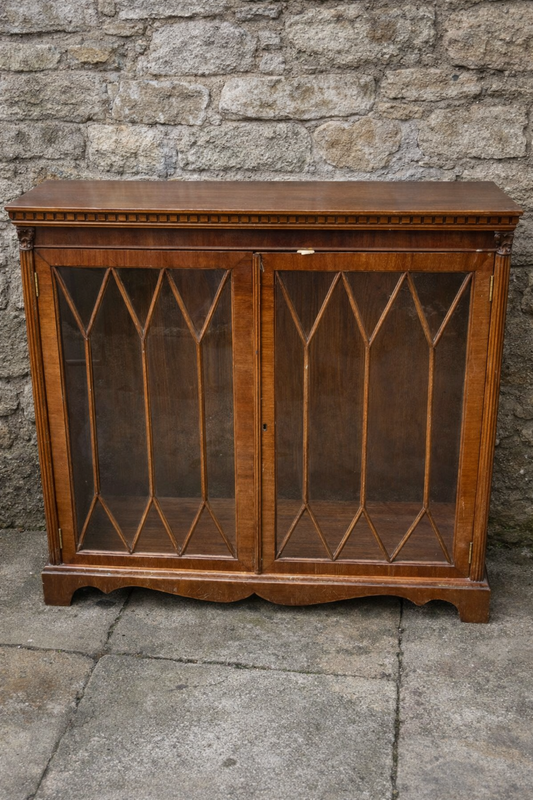 Vintage  glass fronted book case available for painting