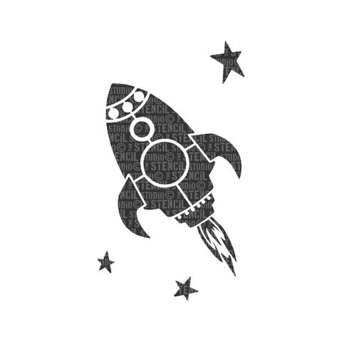 Stencil Studio - Rocket and Stars Stencil - A5