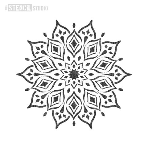 Stencil Studio - Rohan Mandala Indian Motif Stencil - Half Design A4