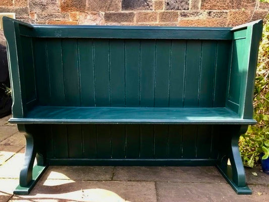 Vintage High Back Bench - sold on etsy