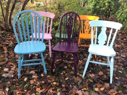 Commission for Brie - Vintage round extending  Dining Table  and 6 dining chairs