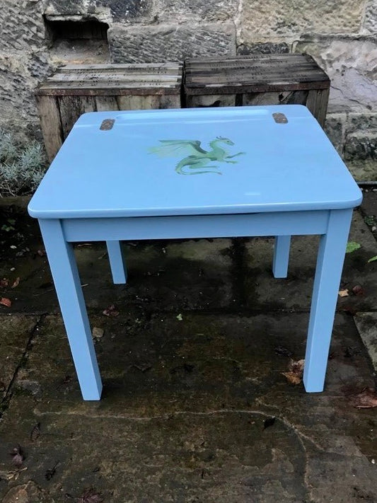Children's painted desk - dragon theme - Please contact me for a shipping quote