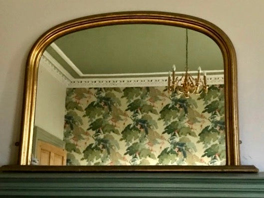 Huge vintage mantlepiece mirror in gold - please contact me with your postcode for a delivery quote