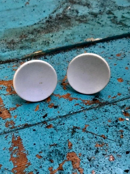 Pair of vintage white ceramic Cabinet Knob handles