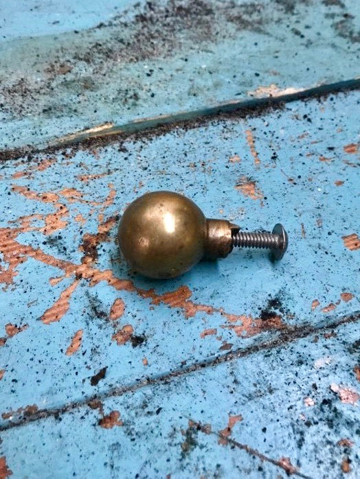 Small round brass Vintage  furniture handle
