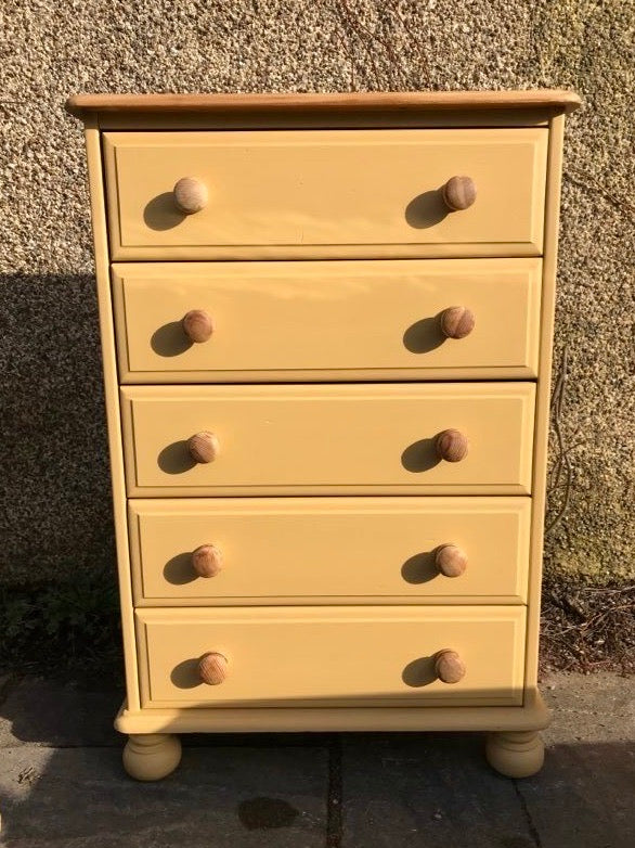 Commission for Lesley B painted chest of drawers