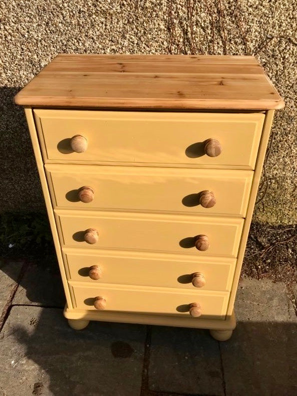 Commission for Lesley B painted chest of drawers
