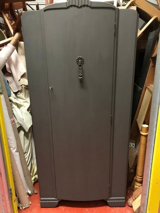 Vintage single wardrobe in Annie Sloan graphite