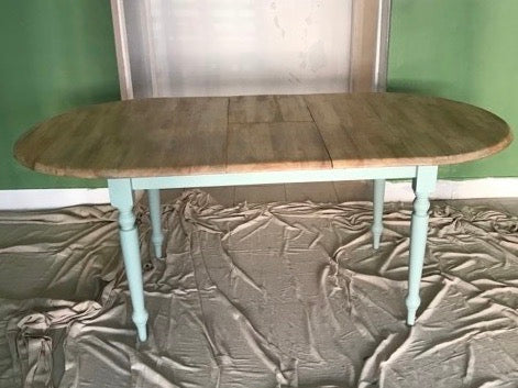 Commission for Julie refurbished  oval  extending dining table