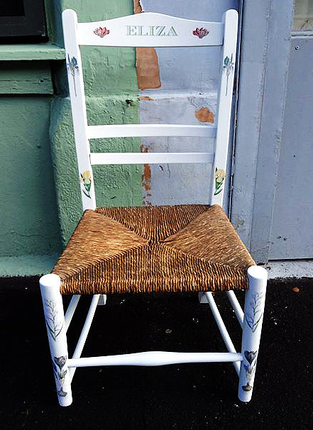 Custom Listing for Daisy personalised children's rush seat chair