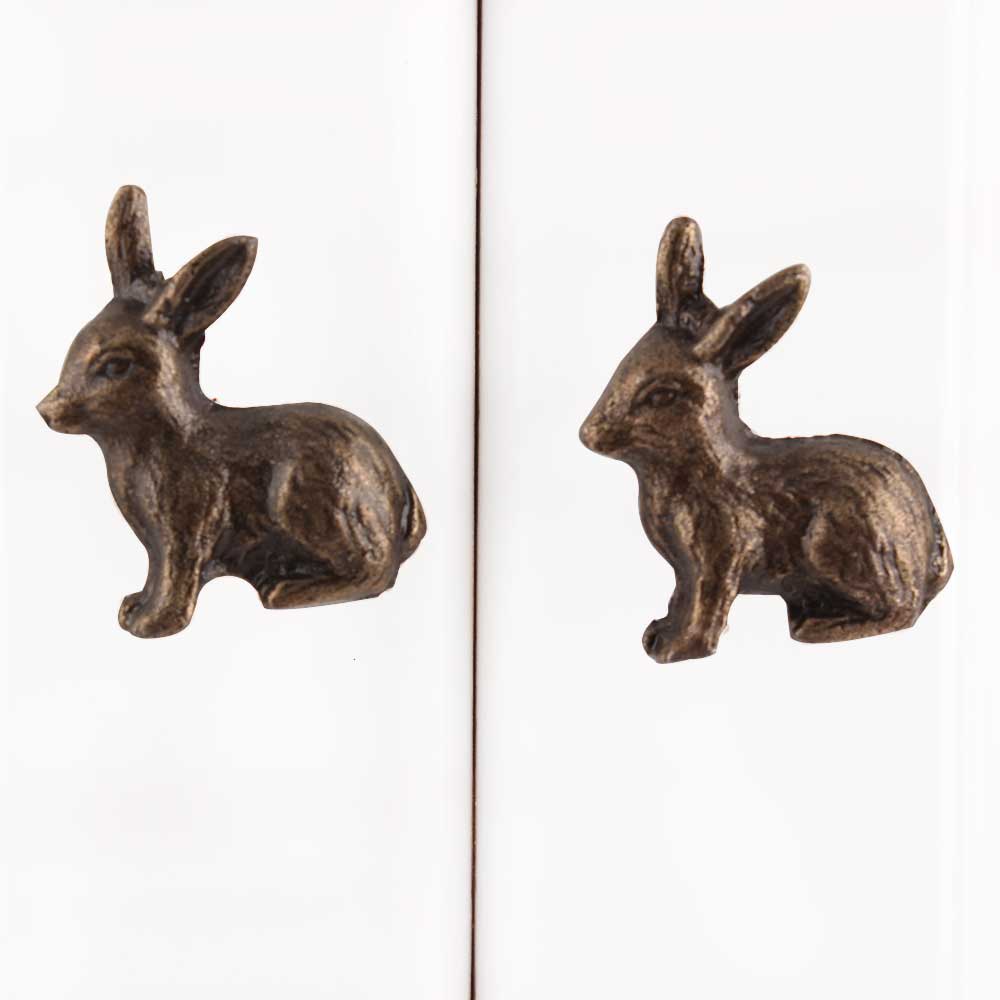 Antique Rabbit Metal Drawer furniture Knobs