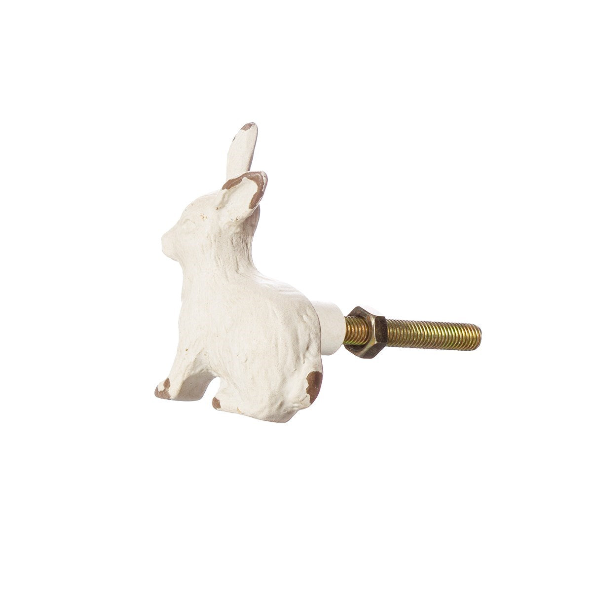 Antique White Rabbit Drawer Knob
