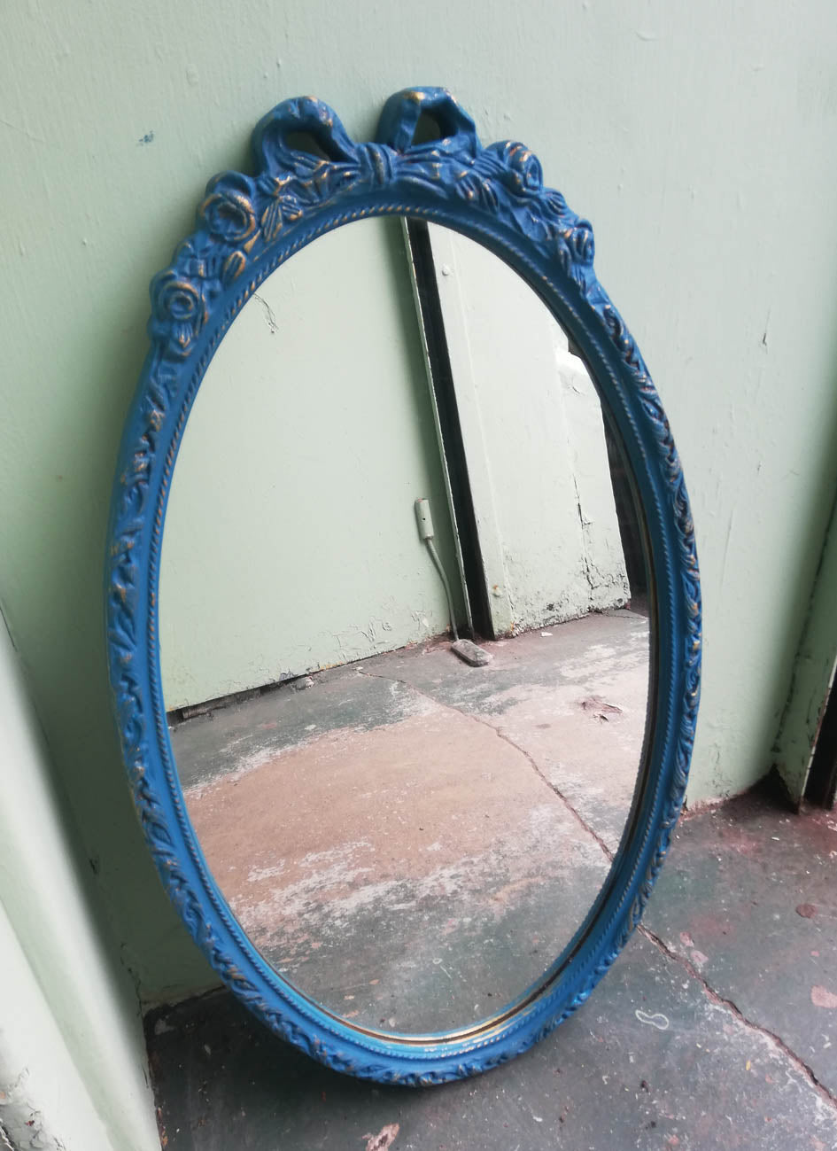 Beautiful painted vintage ornate mirror 