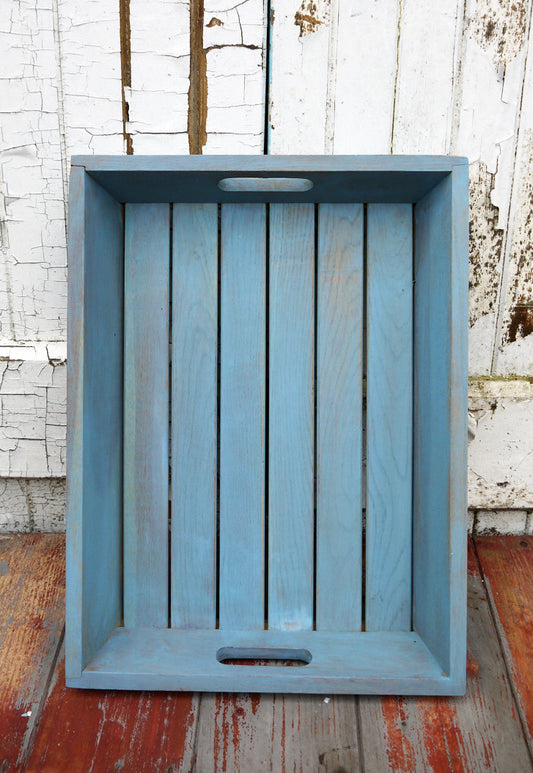 Beautiful big solid wood serving tray hand painted in Miss Mustard Seed Milk Paint
