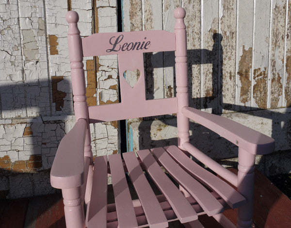 Vintage personalised rocking chair with your child's name or initials made to order