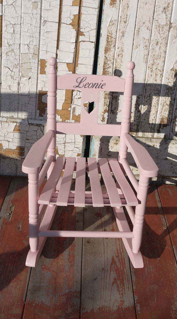 Vintage personalised rocking chair with your child's name or initials made to order