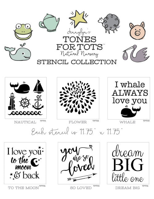 Fusion Mineral Paint Tones For Tots  Stencil collection