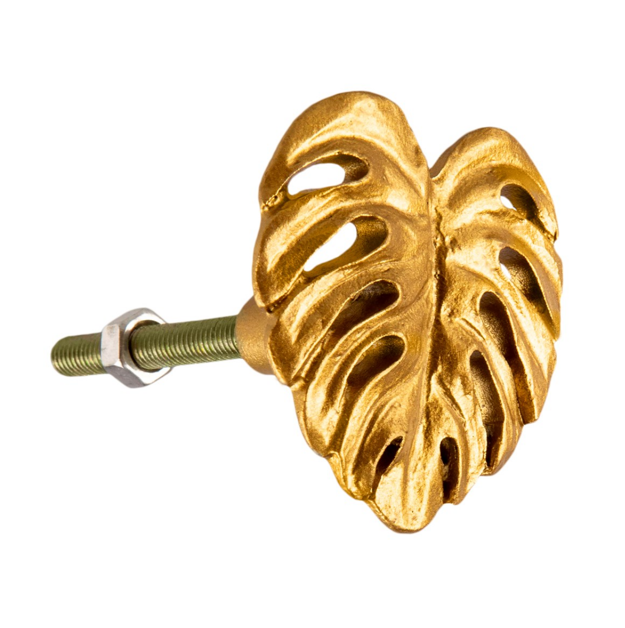 Bronze Gold Monstrea leaf Brass effect Drawer furniture Knobs