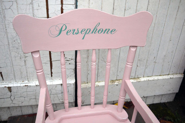 Child's vintage personalised name rocking chair made to order