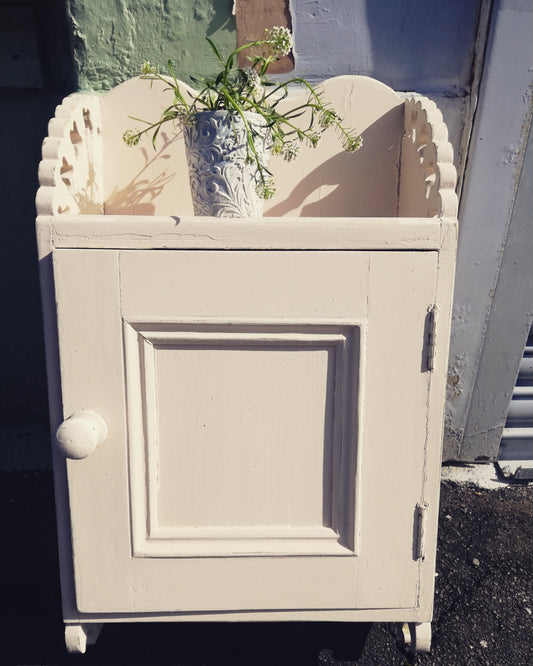 RESERVED Vintage weathered painted bathroom cabinet