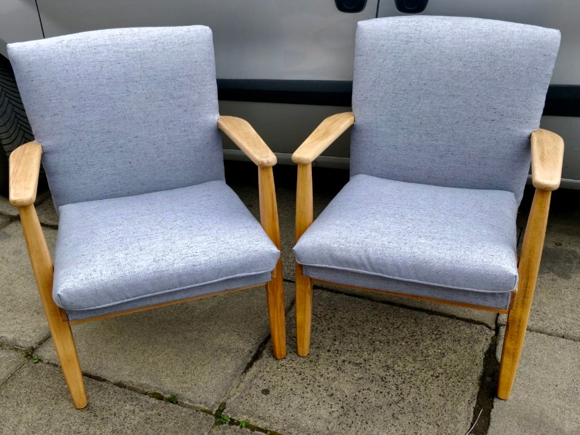 Reserved for Charlie .... Vintage Parker Knoll chairs stripped and reupholstered
