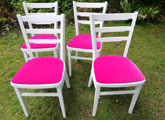 Custom Listing for Lucie 4 painted dining chairs in fusion mineral paint picket fence and painted bird frame in deep gold