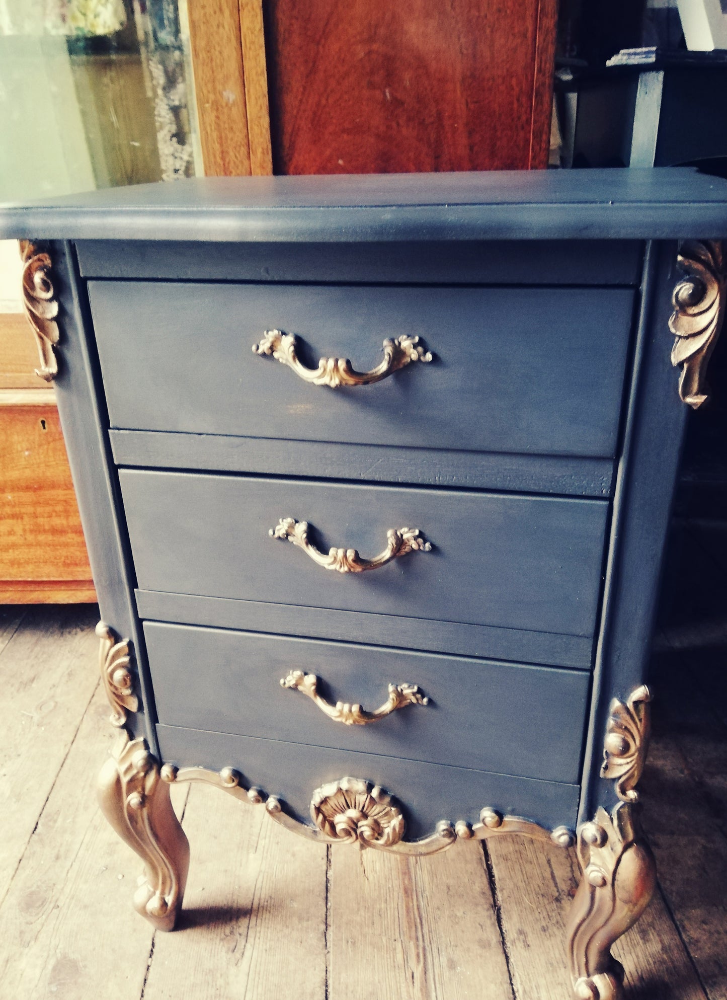 Custom Listing - Ornate French Style Bedside cabinet