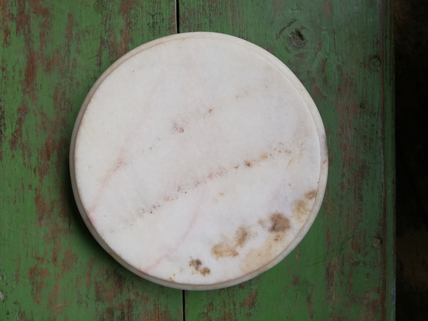 Antique marble stone chapati board. These make prefect trivets, pot stands or cheese boards