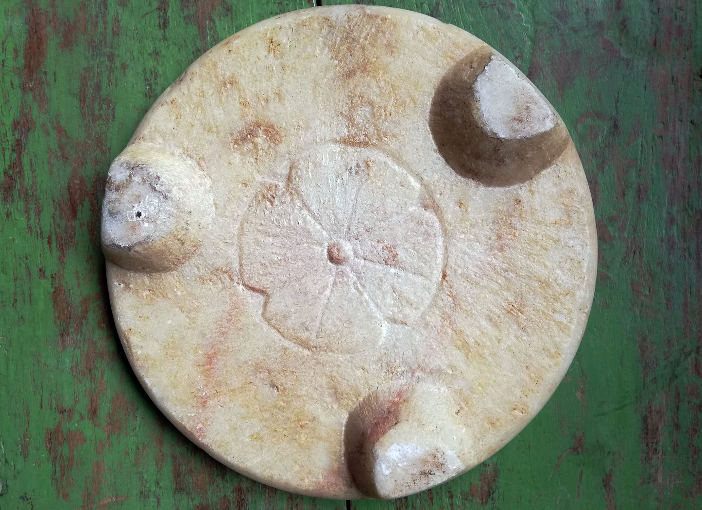 Antique marble stone chapati board. These make prefect trivets, pot stands or cheese boards