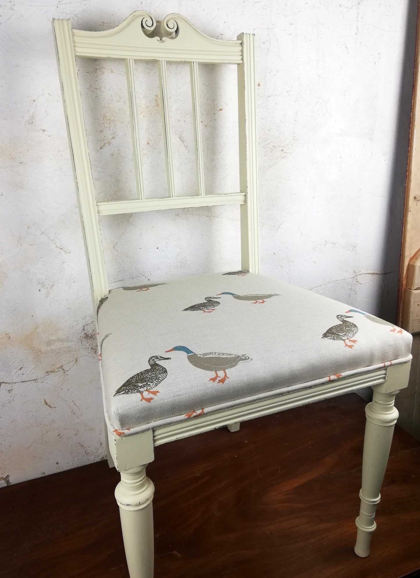 Custom Listing for Julieanne reupholstered and painted desk chair