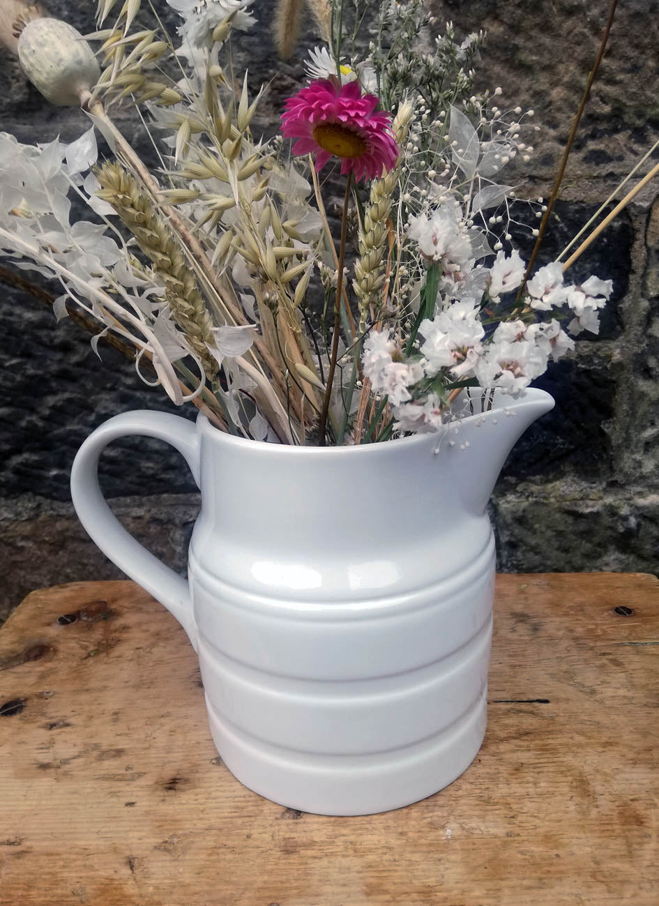 Lovely large rustic vintage white jug