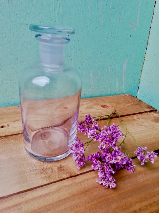 Lovely little glass apothecary jar with original stopper