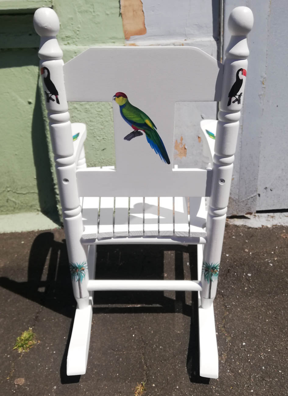 Personalised children's rocking chair - Tropical theme - made to order