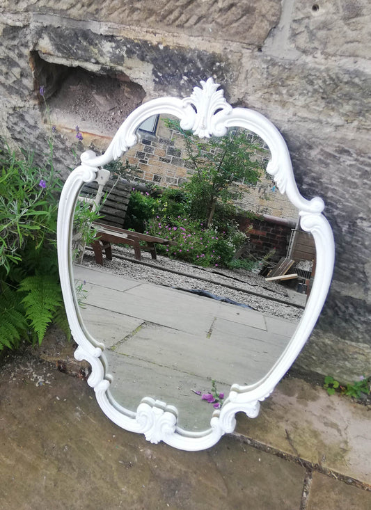 Custom Listing for Natalie Houston large vintage ornate mirror painted in white