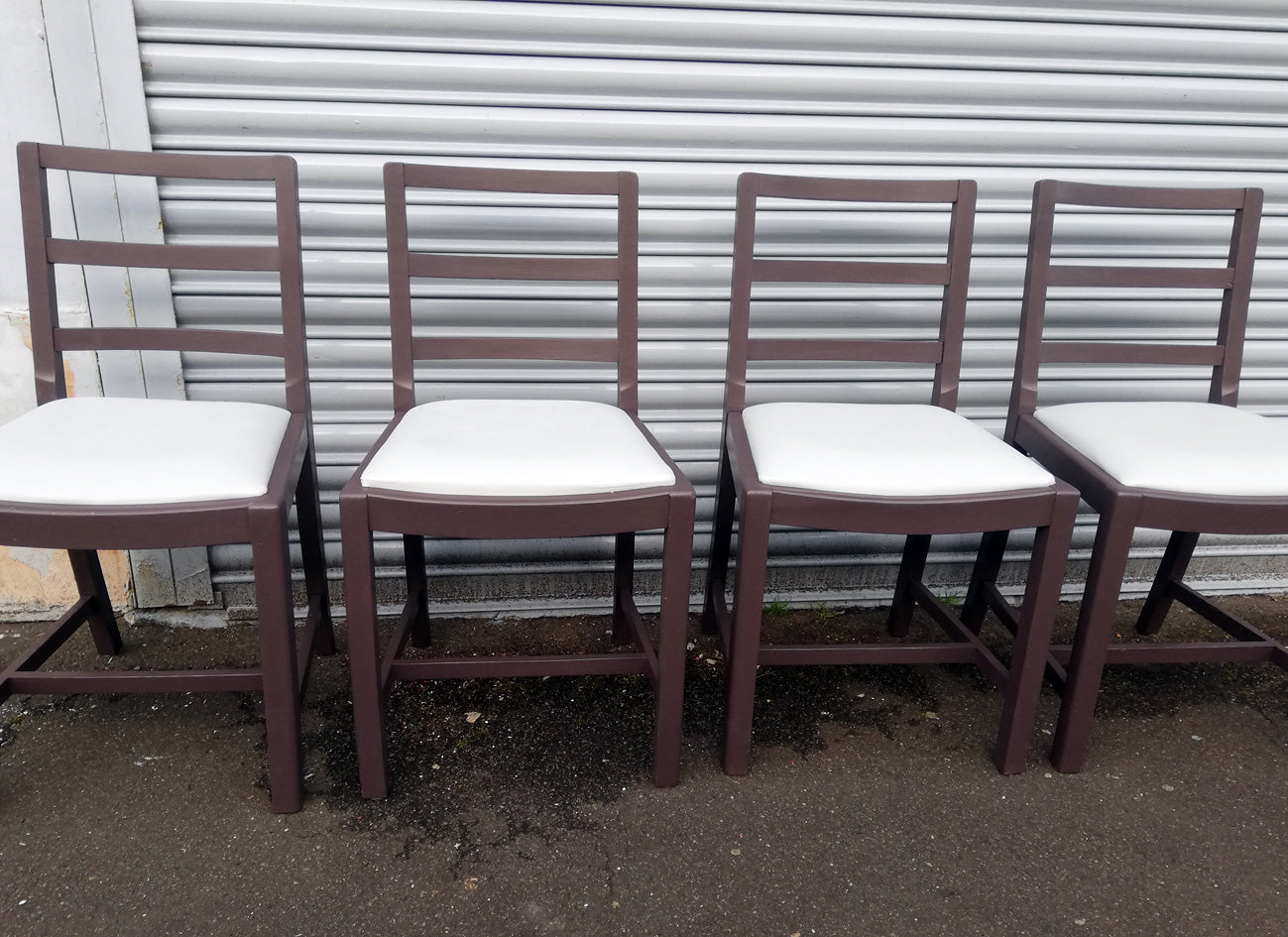 Set of 4 vintage dining chairs with vinyl seats