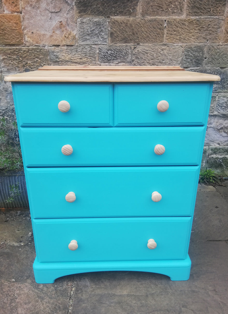 Custom order for Lesley Balharry - painted pine chest of drawers