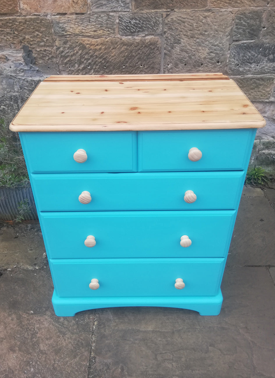 Custom order for Lesley Balharry - painted pine chest of drawers